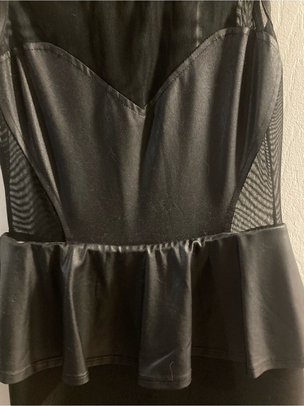 Sabora Black Mini Dress with Mesh Panels